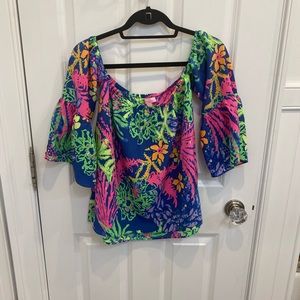 Lily Pulitzer off the shoulder blouse